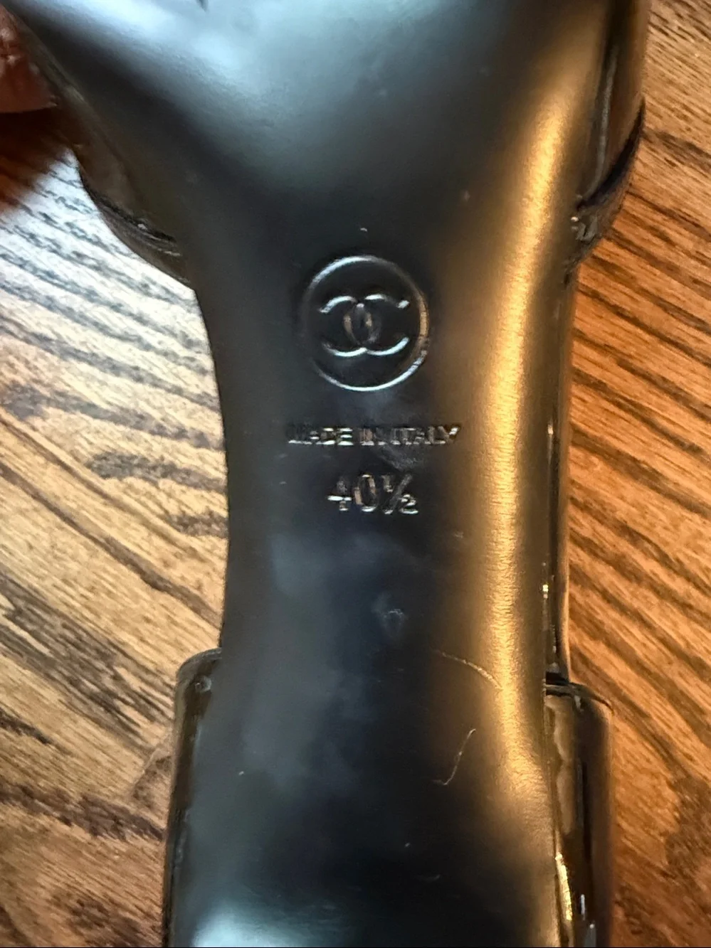 CHANEL Black Patent Leather Strappy D'Orsay Heels size 40.5
